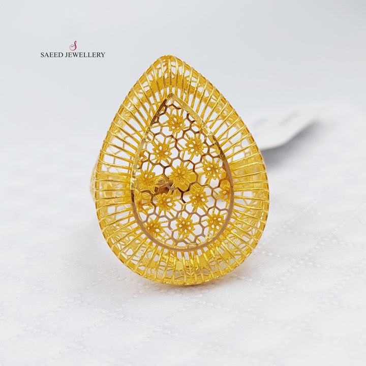 21K Kuwaiti Ring Made of 21K Yellow Gold by Saeed Jewelry-23660