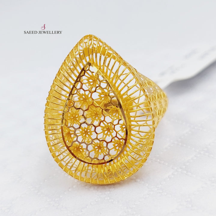 21K Kuwaiti Ring Made of 21K Yellow Gold by Saeed Jewelry-23660
