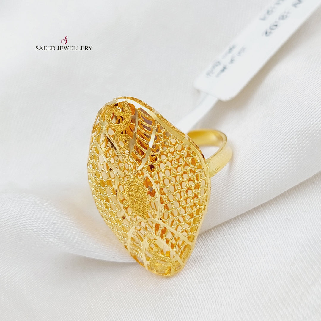 21K Kuwaiti Ring Made of 21K Yellow Gold by Saeed Jewelry-25159