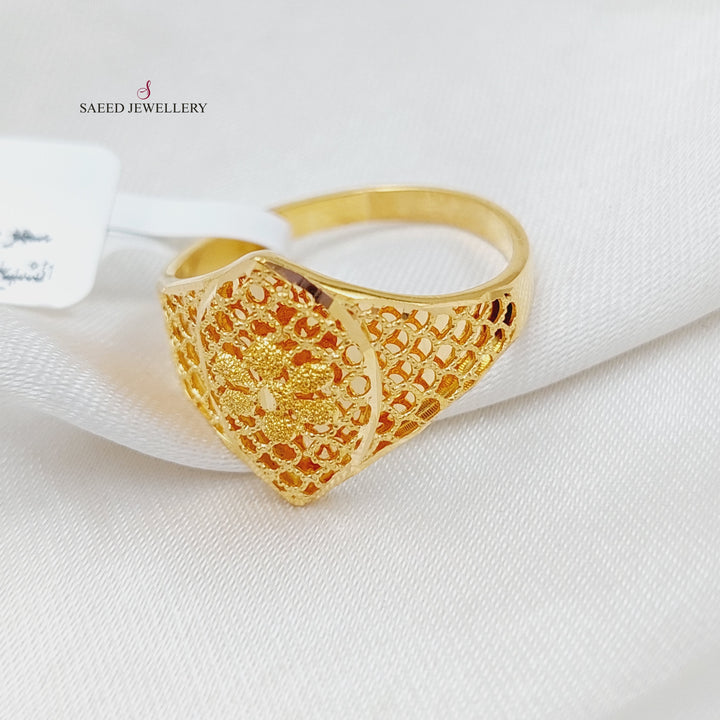 21K Kuwaiti Ring Made of 21K Yellow Gold by Saeed Jewelry-25165