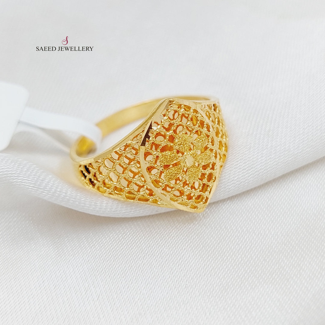 21K Kuwaiti Ring Made of 21K Yellow Gold by Saeed Jewelry-25165