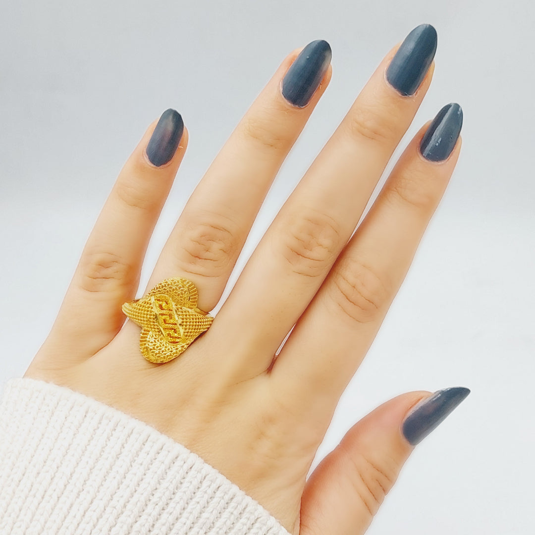 21K Kuwaiti Ring Made of 21K Yellow Gold by Saeed Jewelry-25438