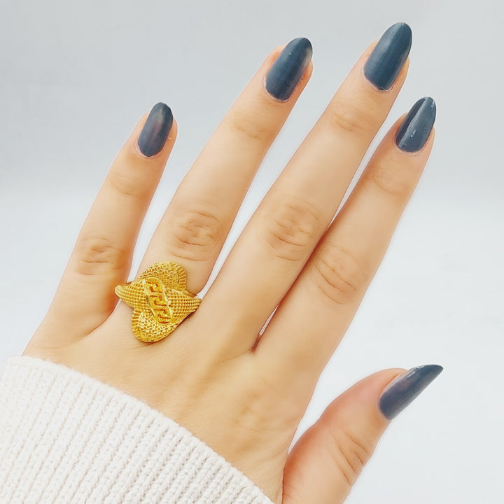 21K Kuwaiti Ring Made of 21K Yellow Gold by Saeed Jewelry-25438