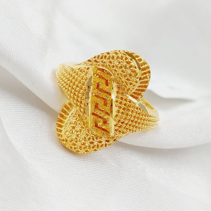 21K Kuwaiti Ring Made of 21K Yellow Gold by Saeed Jewelry-25438