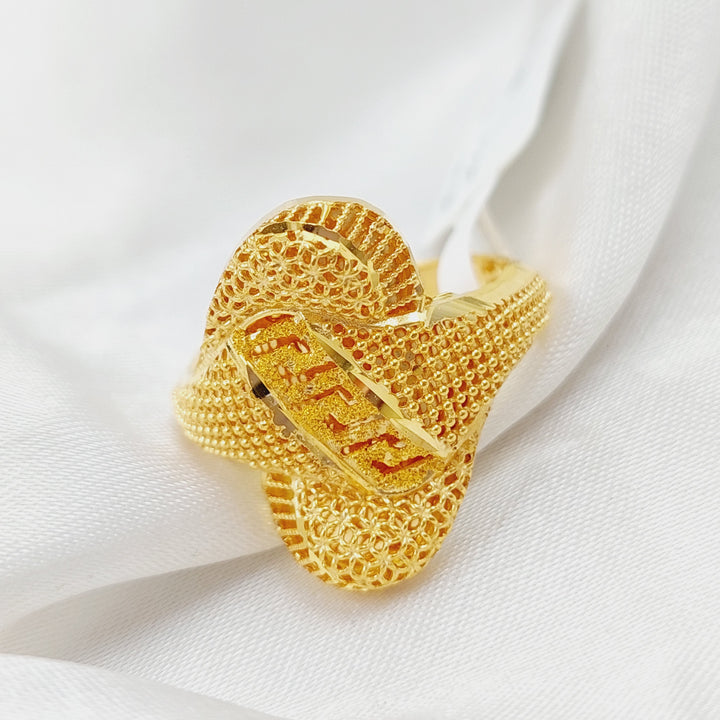 21K Kuwaiti Ring Made of 21K Yellow Gold by Saeed Jewelry-25438