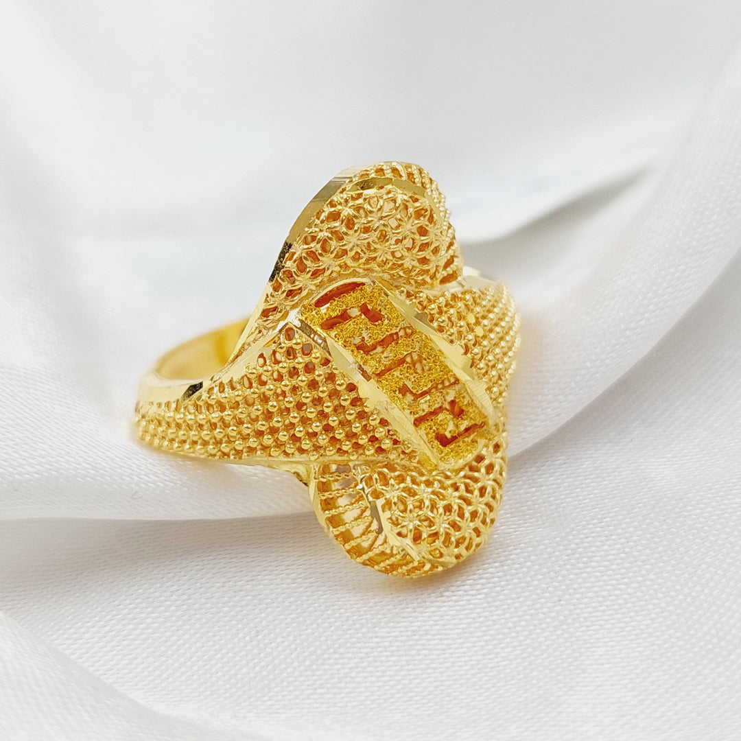 21K Kuwaiti Ring Made of 21K Yellow Gold by Saeed Jewelry-25438