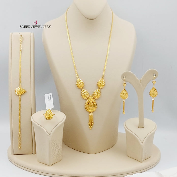 21K Kuwaiti Set 4 pieces Made of 21K Yellow Gold by Saeed Jewelry-25172