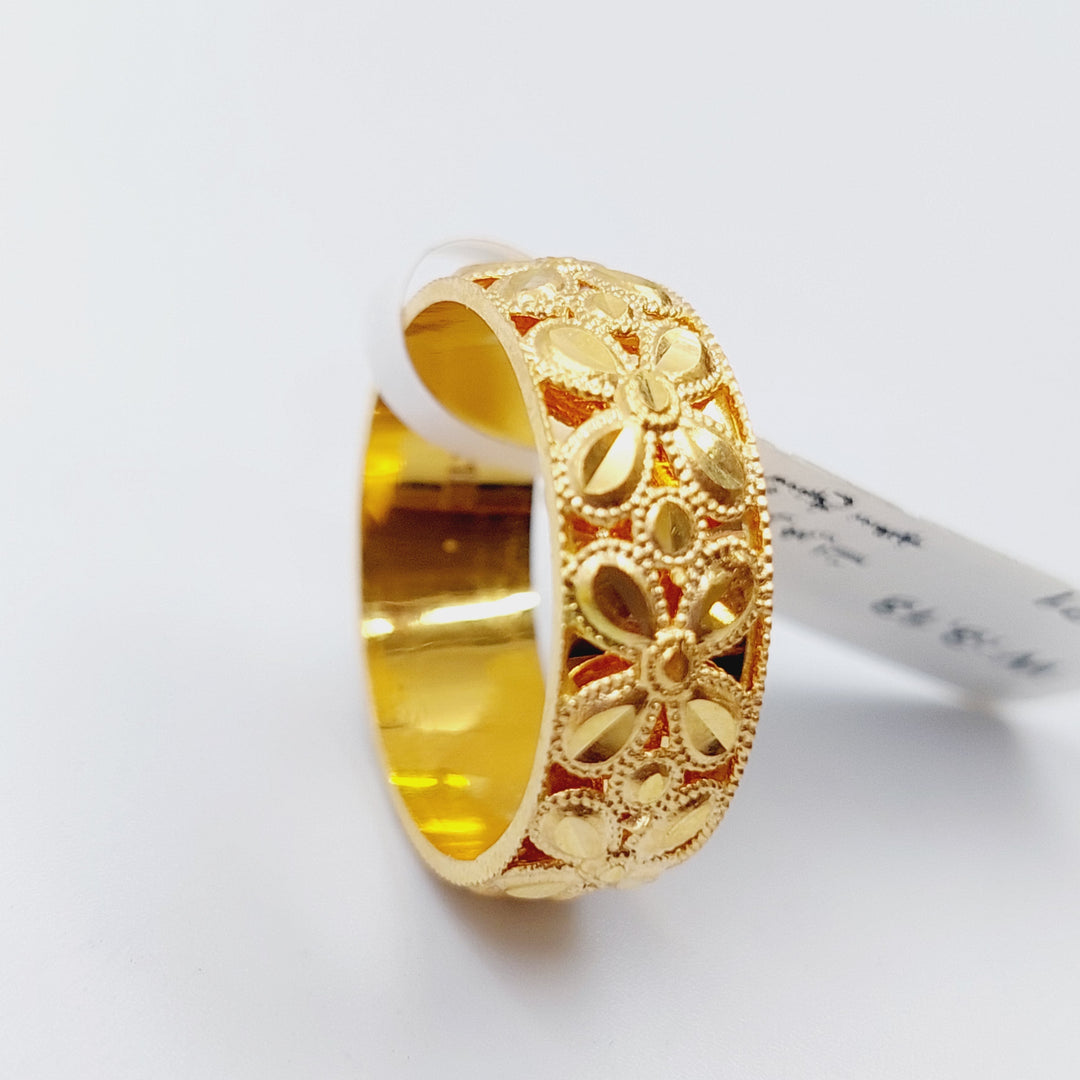 21K Gold Kuwaiti Wedding Ring by Saeed Jewelry - Image 3