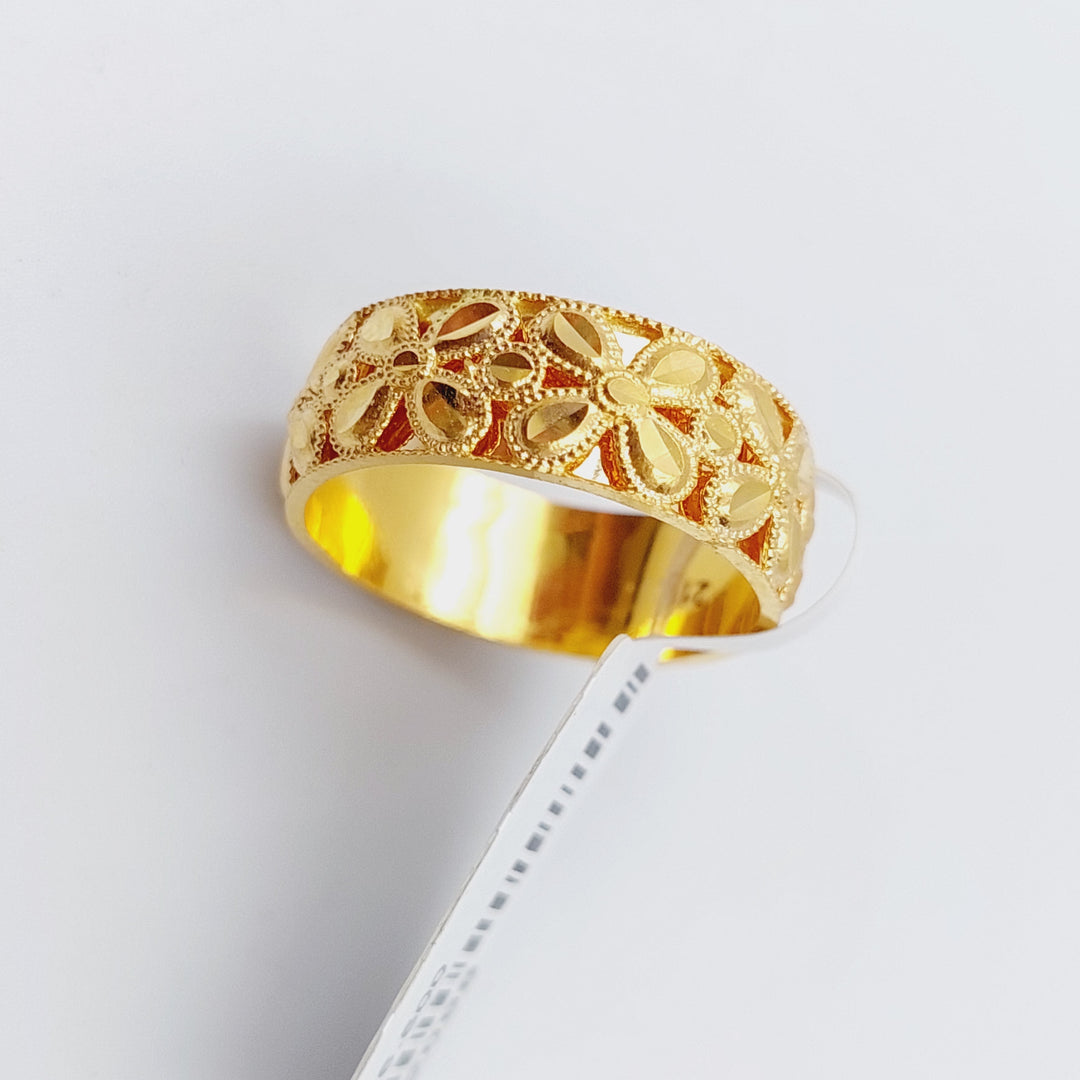 21K Gold Kuwaiti Wedding Ring by Saeed Jewelry - Image 6