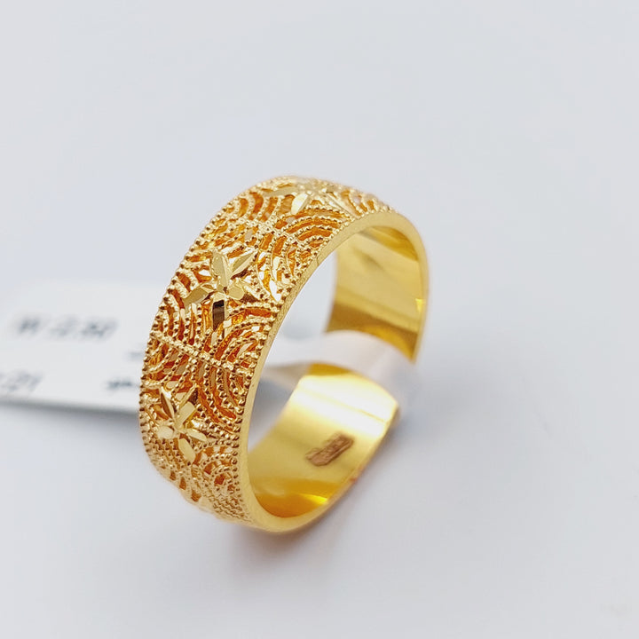 21K Gold Kuwaiti Wedding Ring by Saeed Jewelry - Image 4