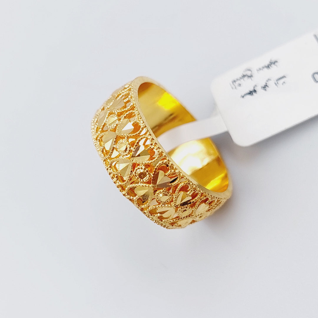 21K Gold Kuwaiti Wedding Ring by Saeed Jewelry - Image 3