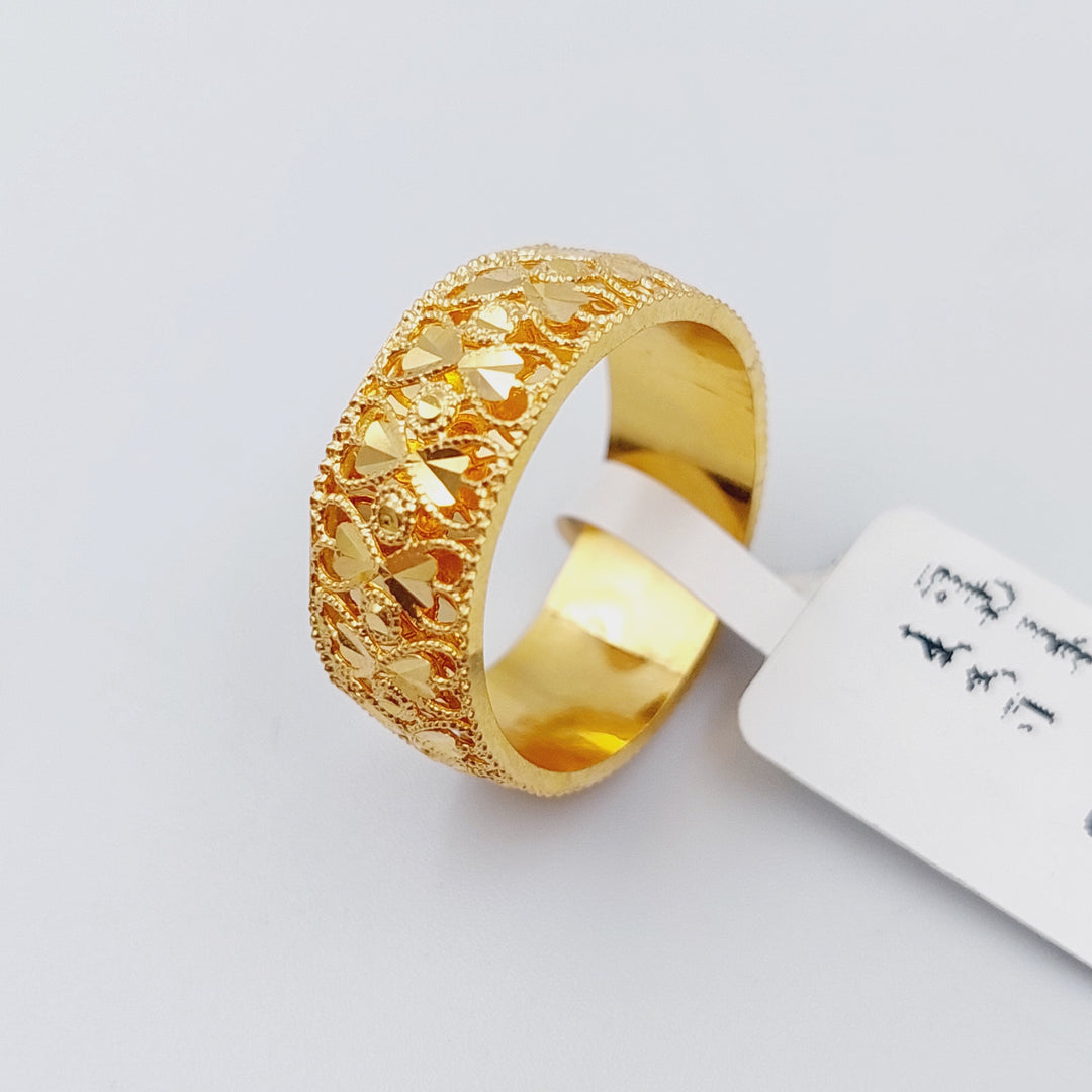 21K Gold Kuwaiti Wedding Ring by Saeed Jewelry - Image 1