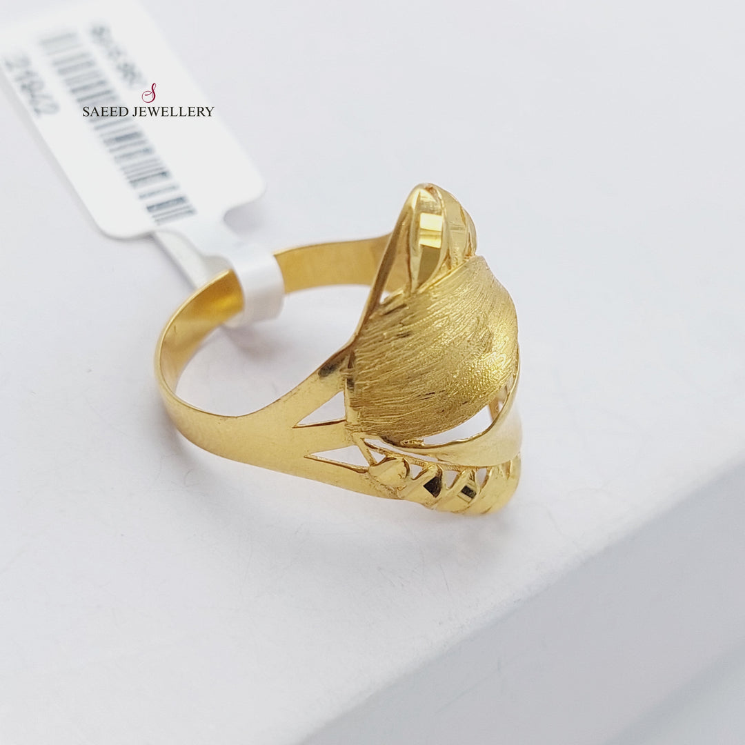 21K Laser Ring Made of 21K Yellow Gold by Saeed Jewelry-خاتم-ليزر-3