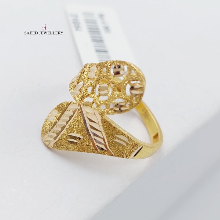 21K Laser Ring Made of 21K Yellow Gold by Saeed Jewelry-خاتم-ليزر-4