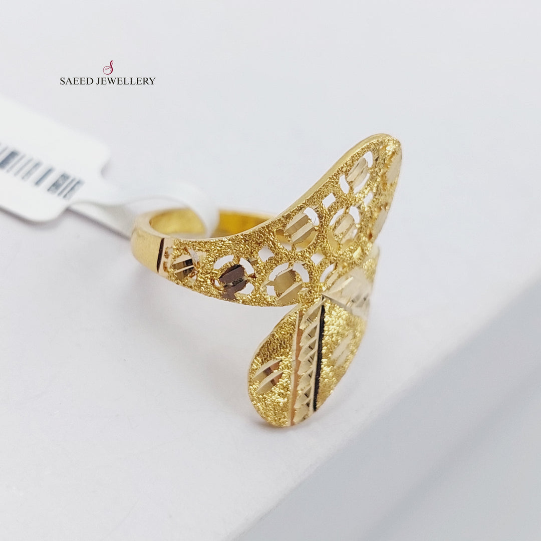 21K Laser Ring Made of 21K Yellow Gold by Saeed Jewelry-خاتم-ليزر-4