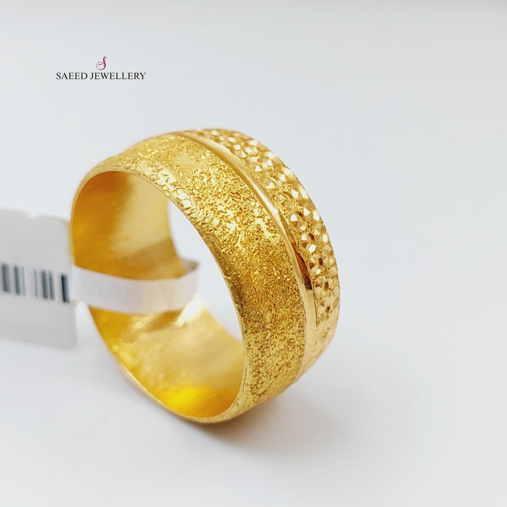 21K Gold Laser Wedding Ring by Saeed Jewelry - Image 2