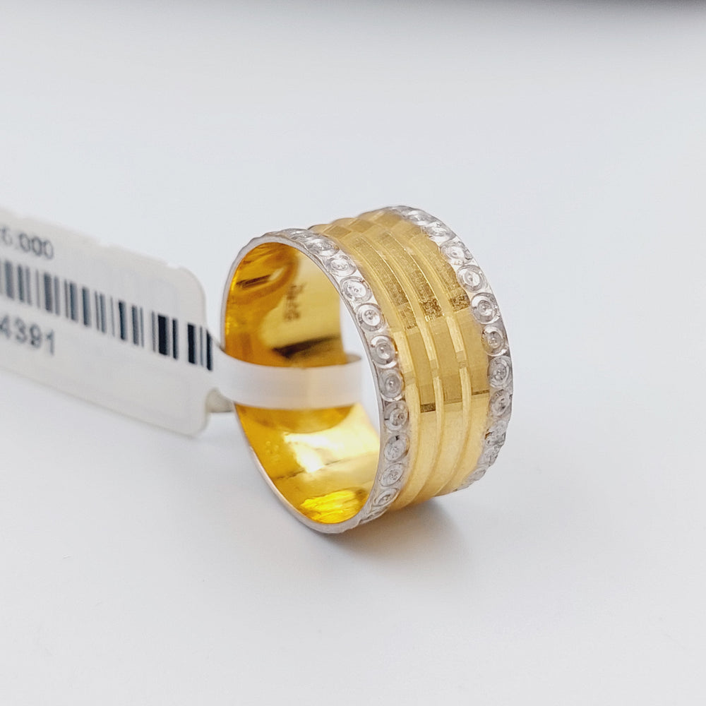 21K Laser Wedding Ring Made of 21K Yellow Gold by Saeed Jewelry-14389