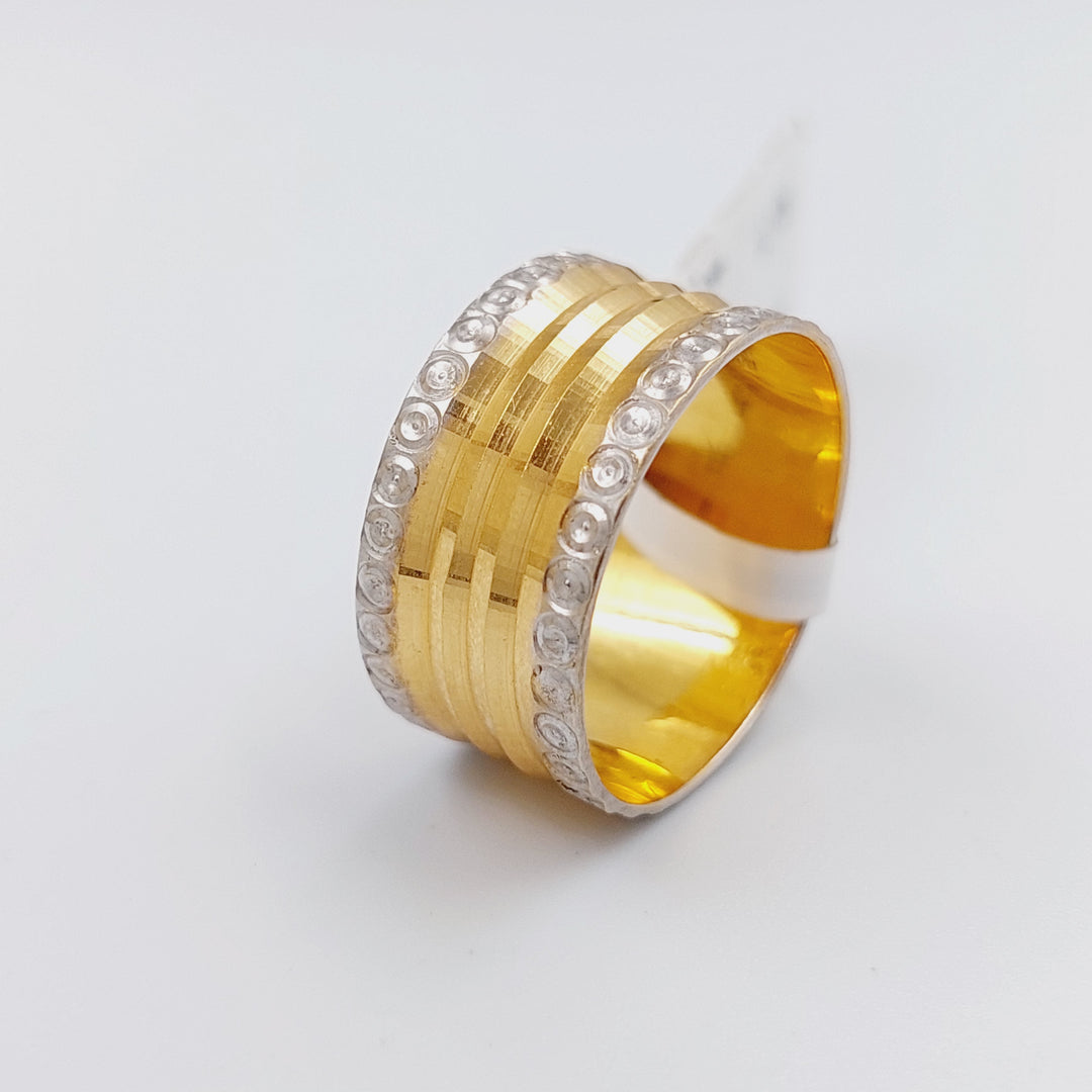 21K Laser Wedding Ring Made of 21K Yellow Gold by Saeed Jewelry-14389