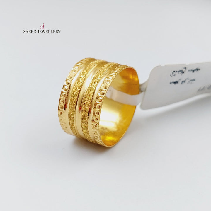 21K Gold Laser Wedding Ring by Saeed Jewelry - Image 2