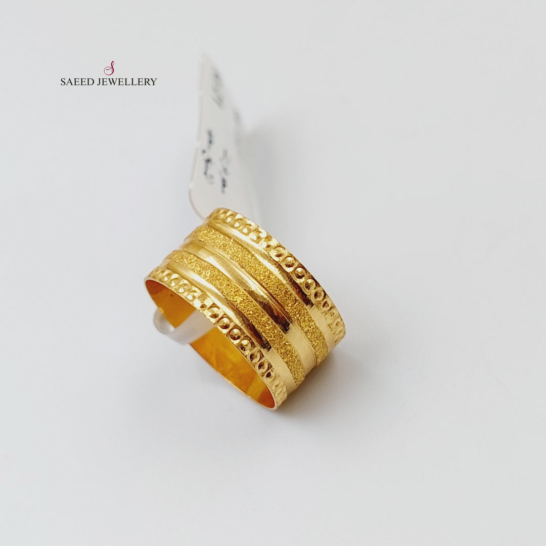 21K Gold Laser Wedding Ring by Saeed Jewelry - Image 3