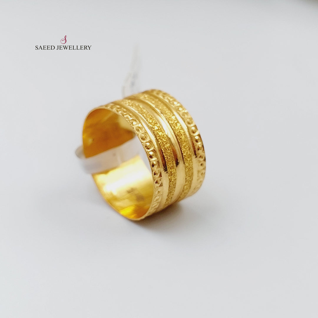 21K Gold Laser Wedding Ring by Saeed Jewelry - Image 1