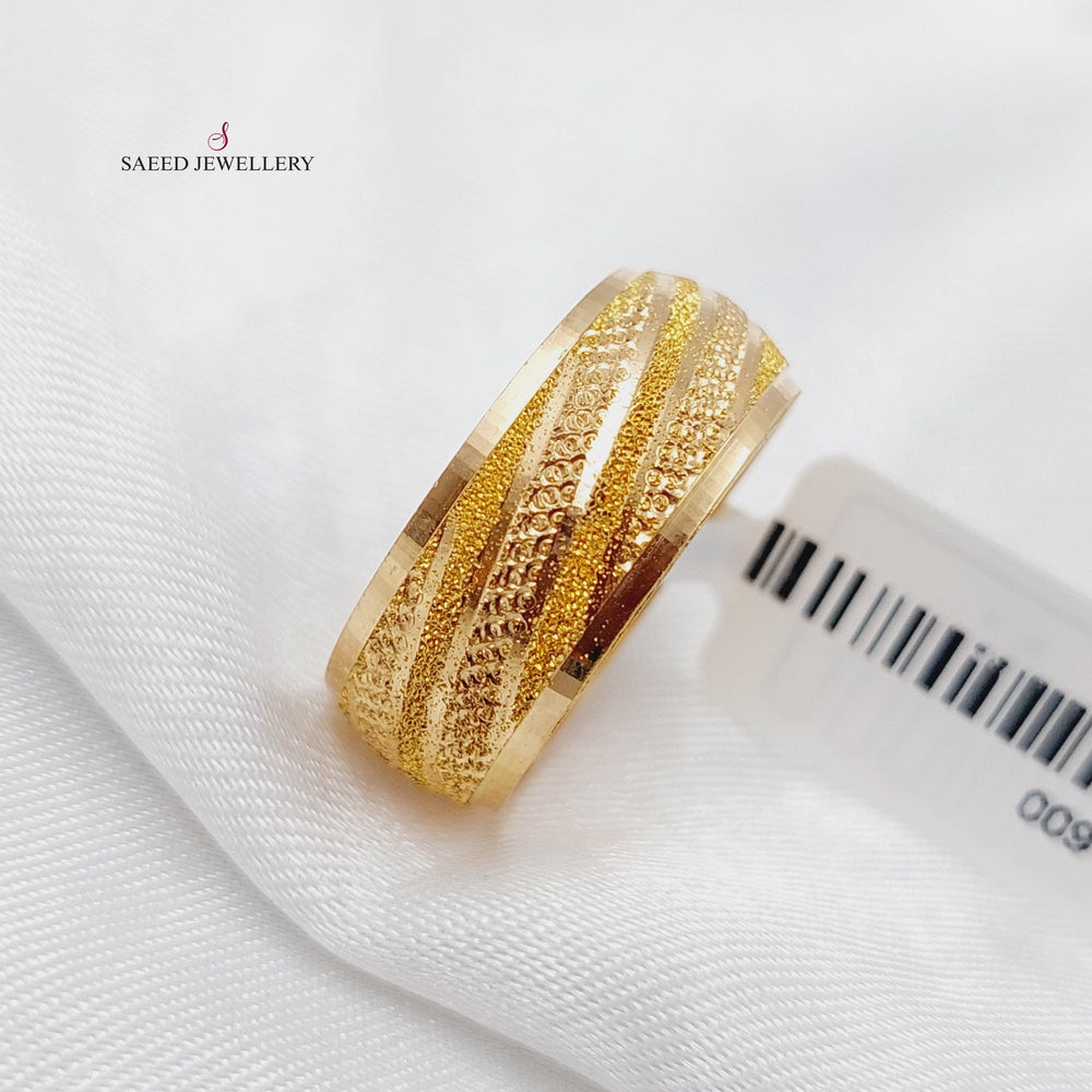 21K Laser Wedding Ring Made of 21K Yellow Gold by Saeed Jewelry-22700