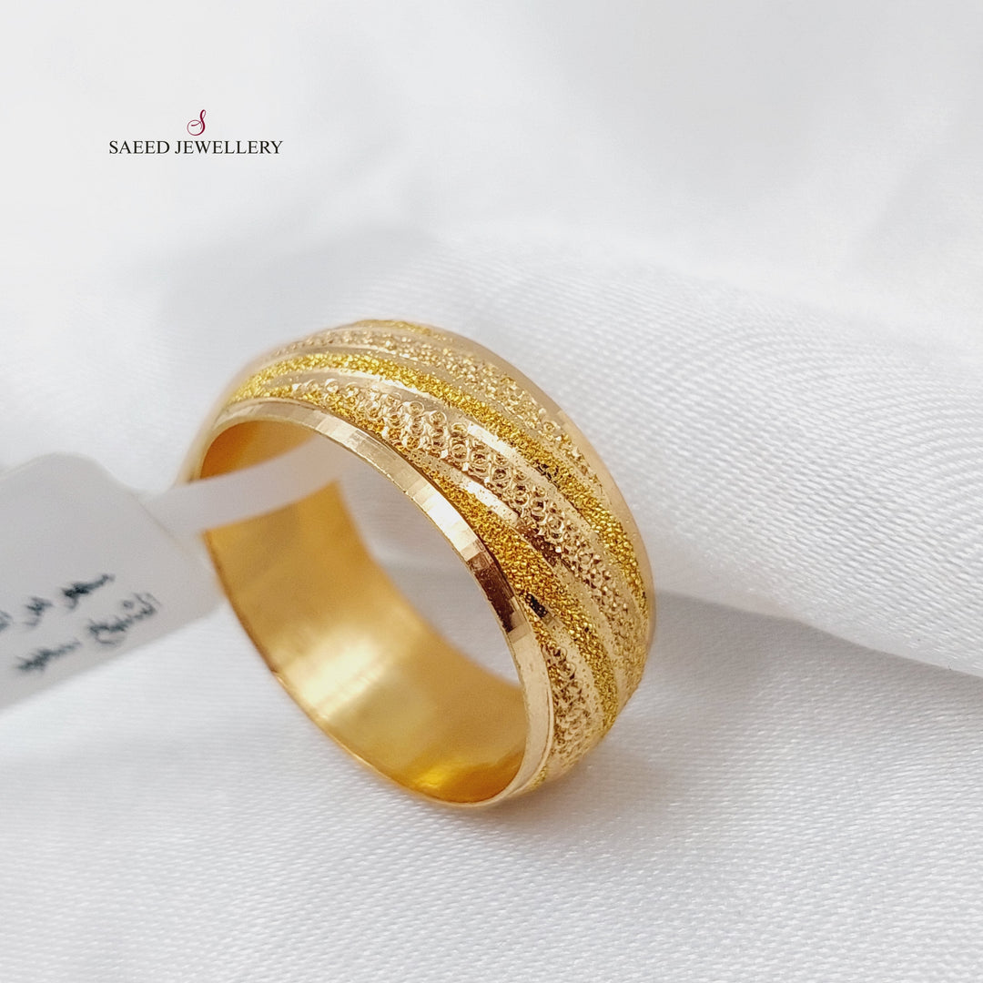 21K Laser Wedding Ring Made of 21K Yellow Gold by Saeed Jewelry-22700