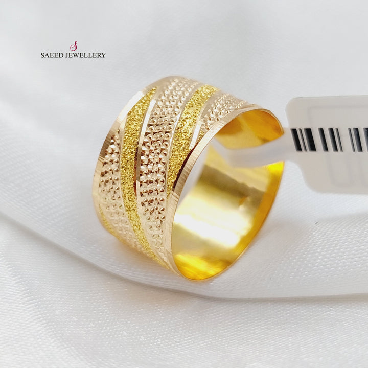 21K Laser Wedding Ring Made of 21K Yellow Gold by Saeed Jewelry-22704