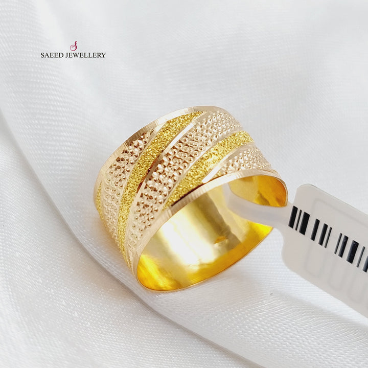 21K Laser Wedding Ring Made of 21K Yellow Gold by Saeed Jewelry-22704