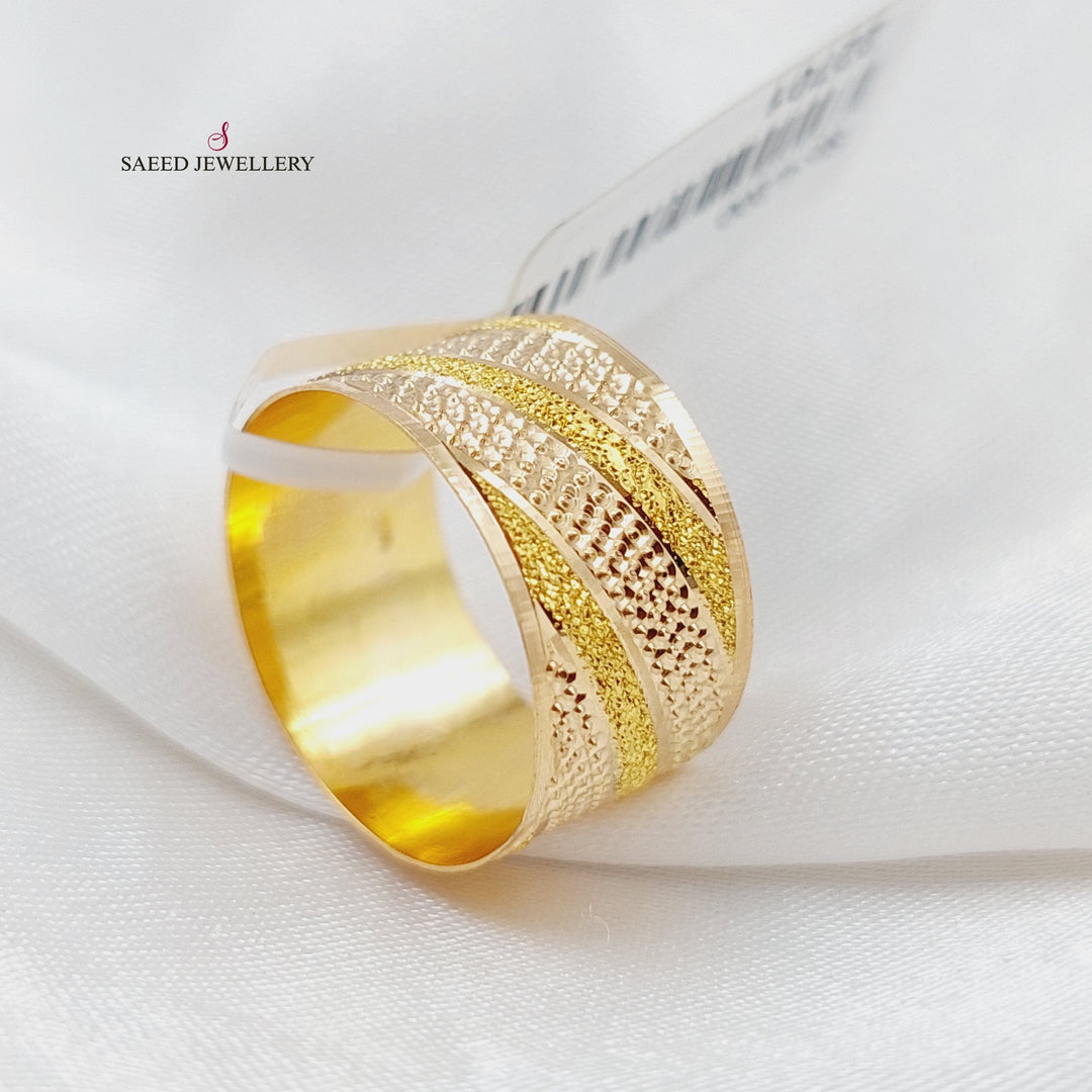 21K Laser Wedding Ring Made of 21K Yellow Gold by Saeed Jewelry-22704