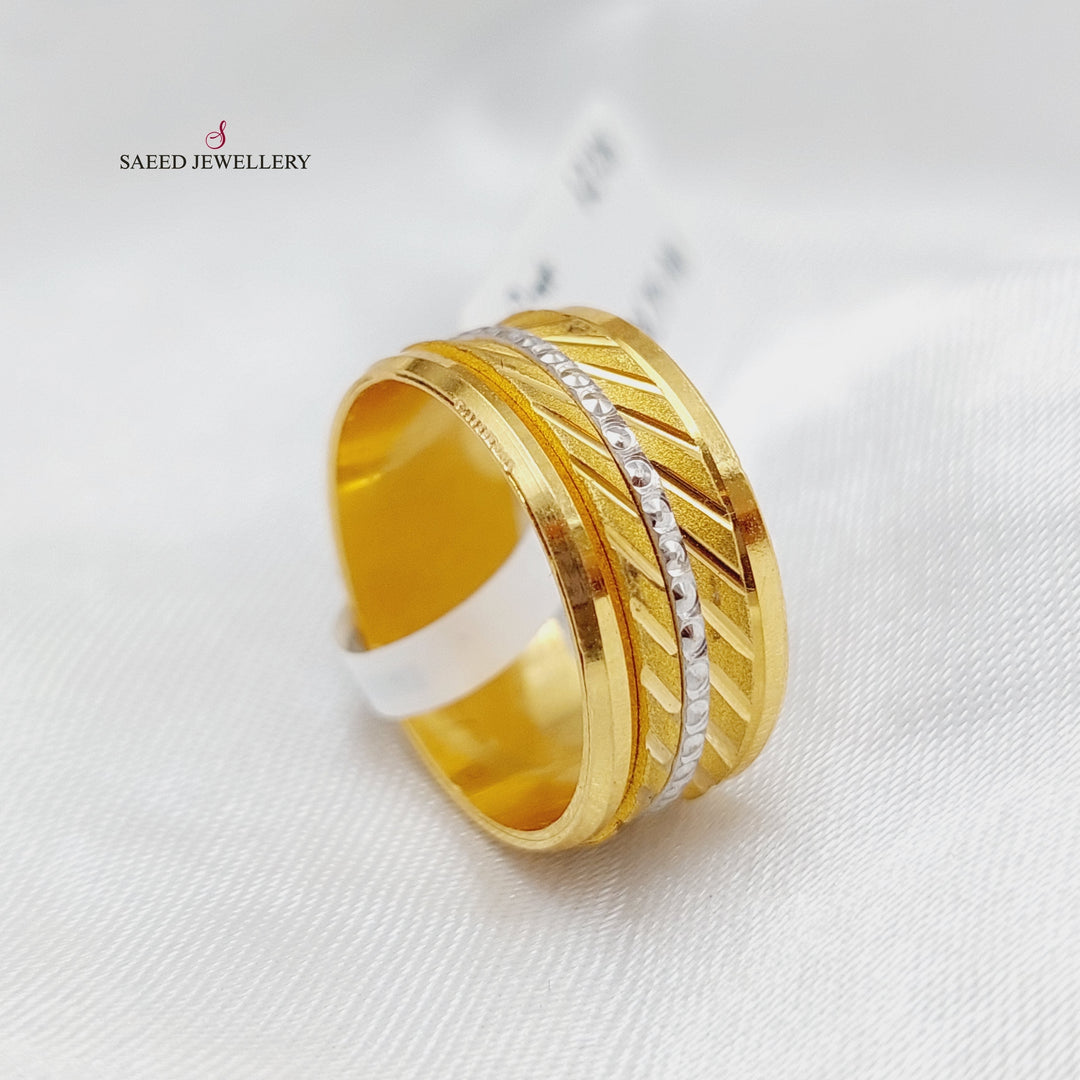 21K Laser Wedding Ring Made of 21K Yellow Gold by Saeed Jewelry-22832