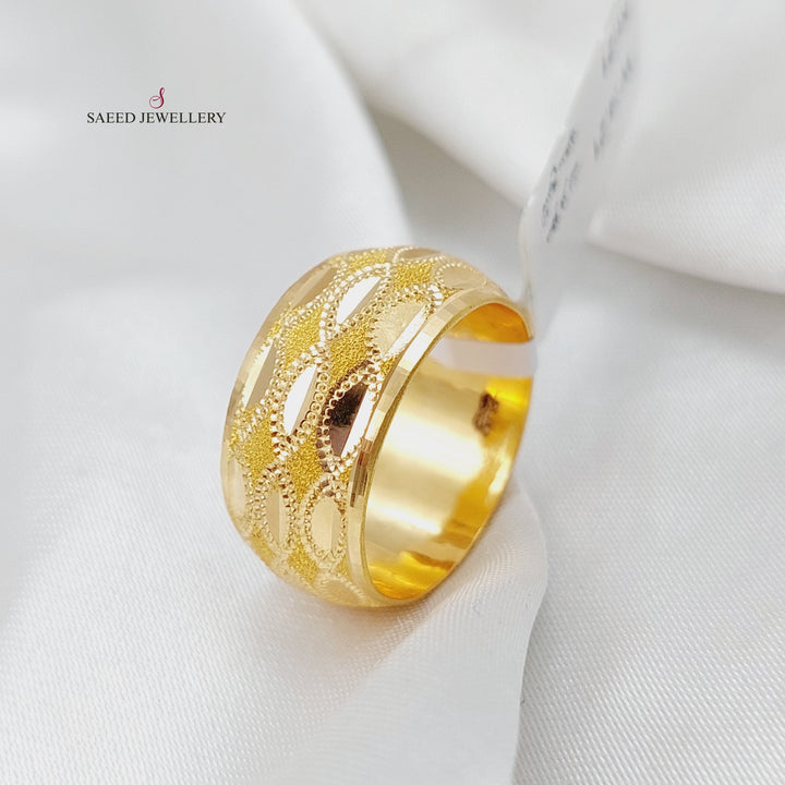 21K Laser Wedding Ring Made of 21K Yellow Gold by Saeed Jewelry-25354