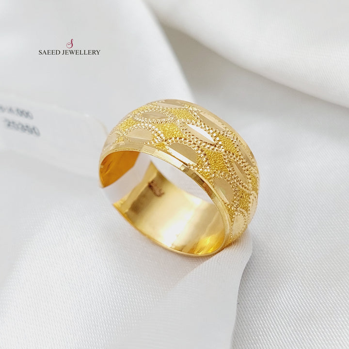 21K Laser Wedding Ring Made of 21K Yellow Gold by Saeed Jewelry-25354