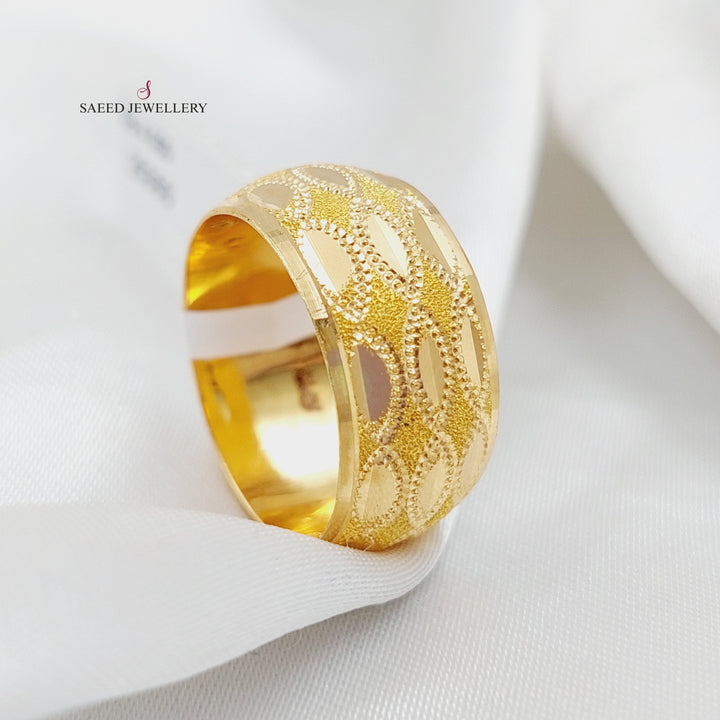 21K Laser Wedding Ring Made of 21K Yellow Gold by Saeed Jewelry-25354