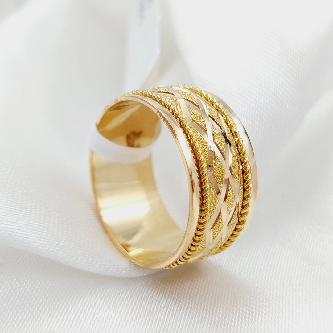 21K Laser Wedding Ring Made of 21K Yellow Gold by Saeed Jewelry-26346