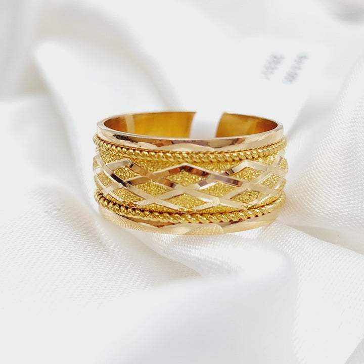 21K Laser Wedding Ring Made of 21K Yellow Gold by Saeed Jewelry-26346
