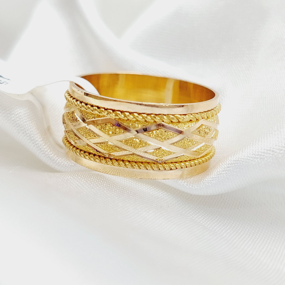 21K Laser Wedding Ring Made of 21K Yellow Gold by Saeed Jewelry-26346