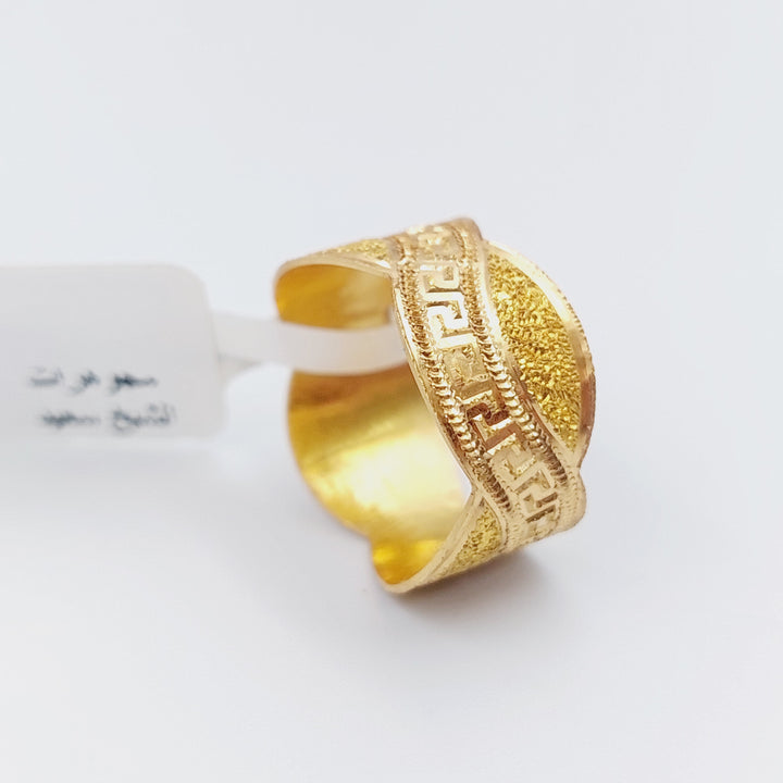 21K Laser Wedding Ring Made of 21K Yellow Gold by Saeed Jewelry-ذبله-ليزر-فرزاتشي-1