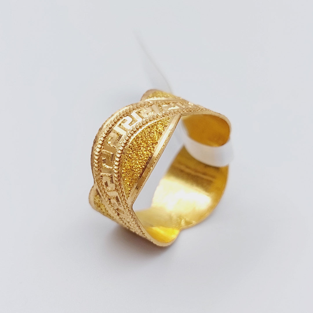 21K Laser Wedding Ring Made of 21K Yellow Gold by Saeed Jewelry-ذبله-ليزر-فرزاتشي-1