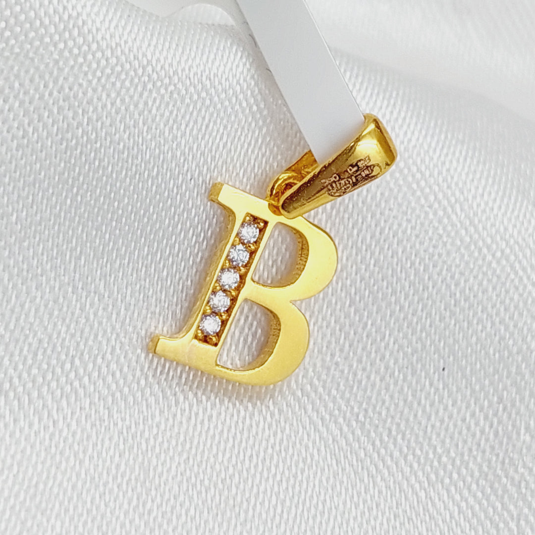 21K Gold Letter B Pendant by Saeed Jewelry - Image 3