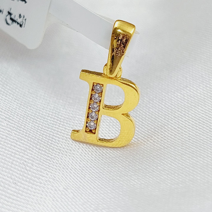 21K Gold Letter B Pendant by Saeed Jewelry - Image 1