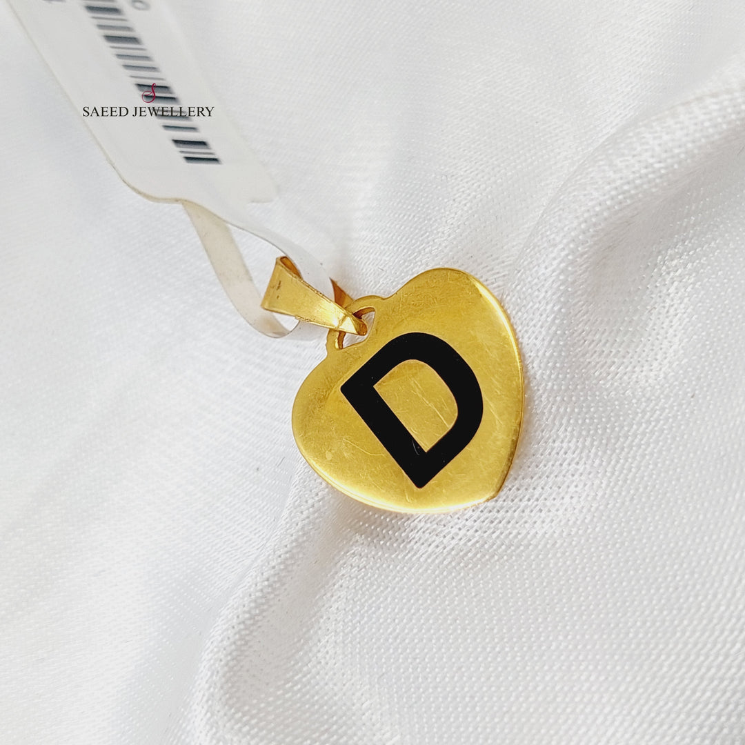 21K Gold Letter D Pendant by Saeed Jewelry - Image 2