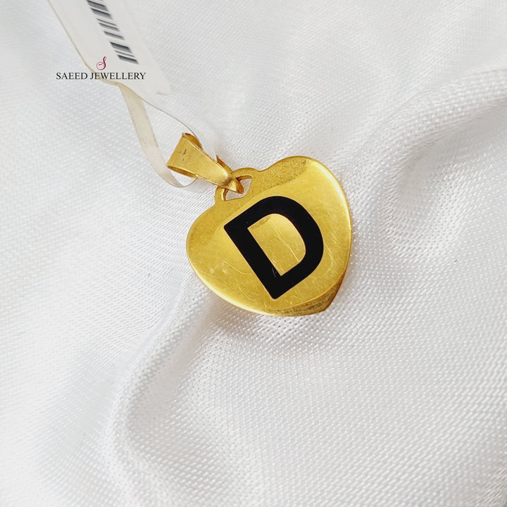 21K Letter D Pendant Made of 21K Yellow Gold by Saeed Jewelry-18884
