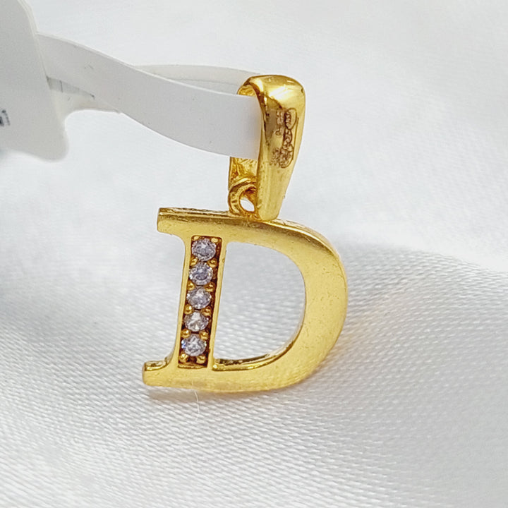 21K Letter D Pendant Made of 21K Yellow Gold by Saeed Jewelry-23461