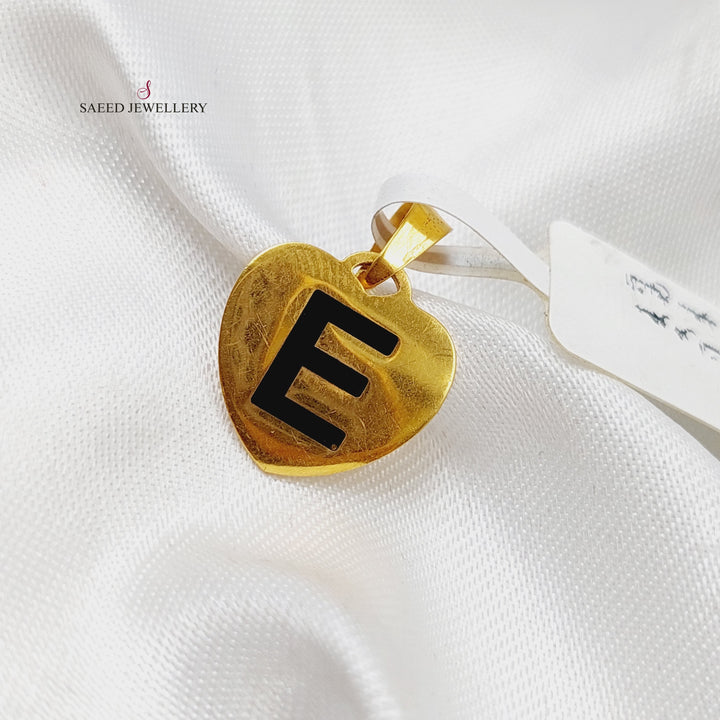 21K Letter E Pendant Made of 21K Yellow Gold by Saeed Jewelry-18883