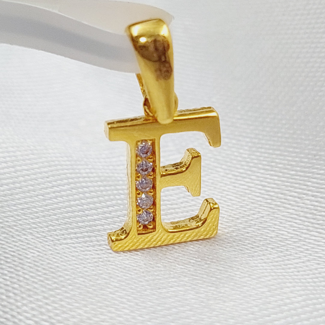 21K Gold Letter E Pendant by Saeed Jewelry - Image 6