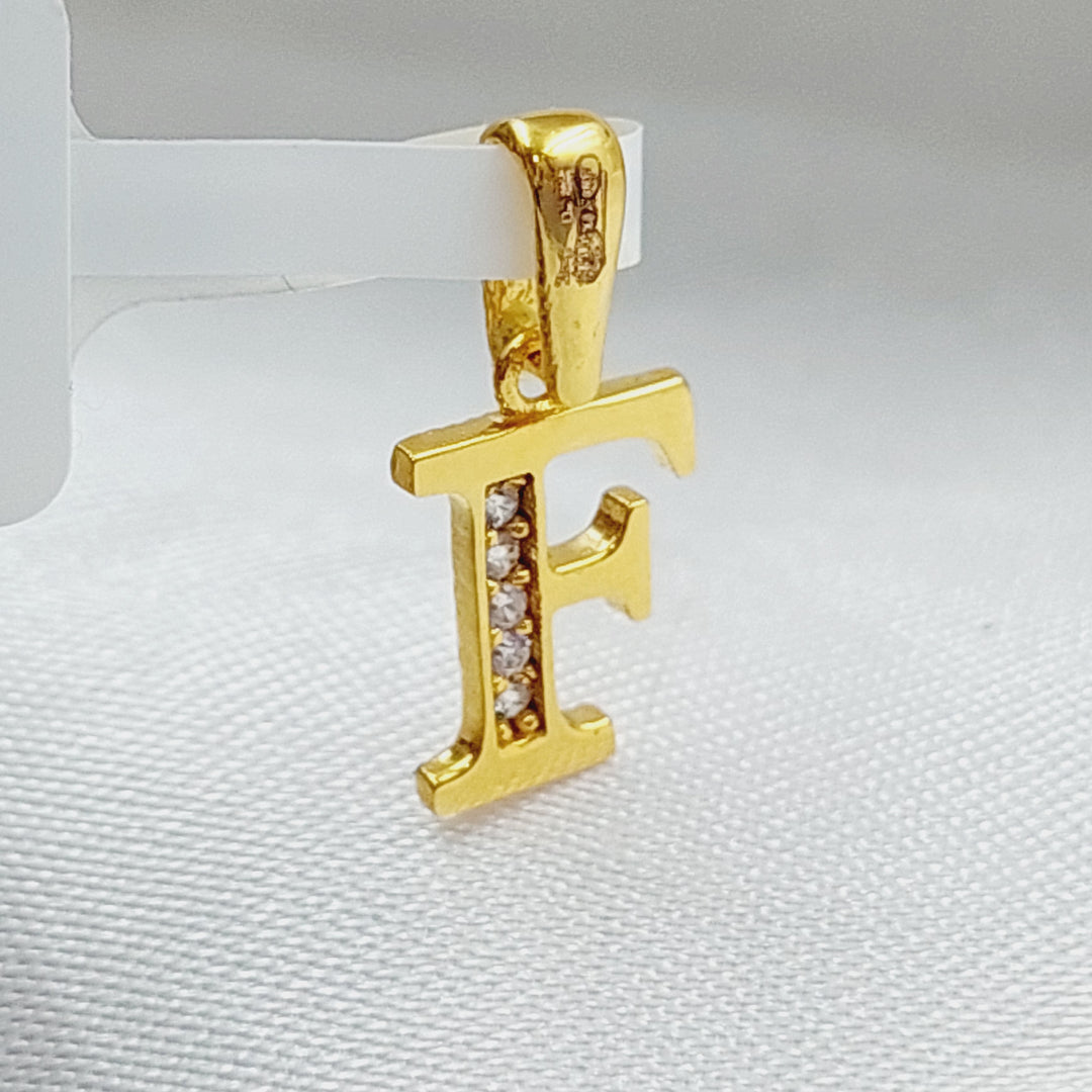21K Letter F Pendant Made of 21K Yellow Gold by Saeed Jewelry-23468