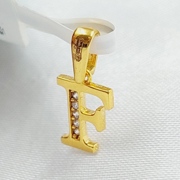 21K Letter F Pendant Made of 21K Yellow Gold by Saeed Jewelry-23468