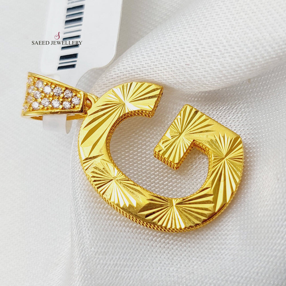 21K Gold Letter G Pendant by Saeed Jewelry - Image 2