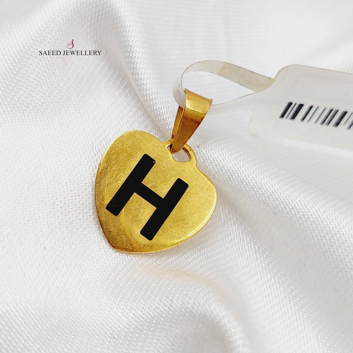21K Letter H Pendant Made of 21K Yellow Gold by Saeed Jewelry-18881